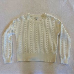 Small Lucky Brand cable long sleeve crewneck cream sweater.